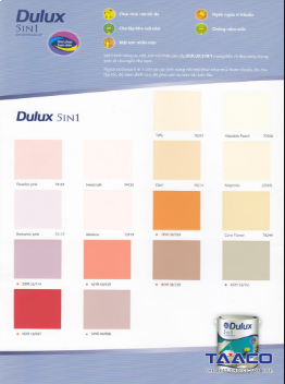 Bảng màu sơn Dulux trong nhà