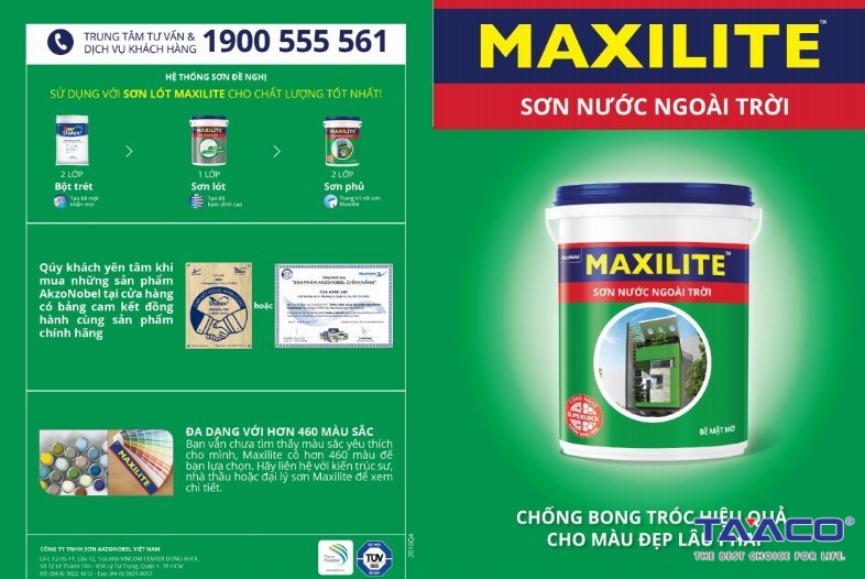 Bảng màu Maxilite ngoài trời