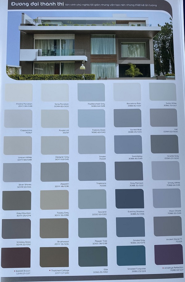 bang mau son dulux weathershield ngoai that