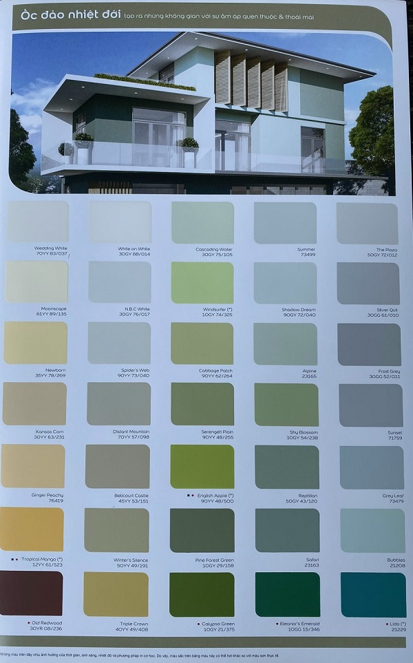 bang mau son dulux weathershield