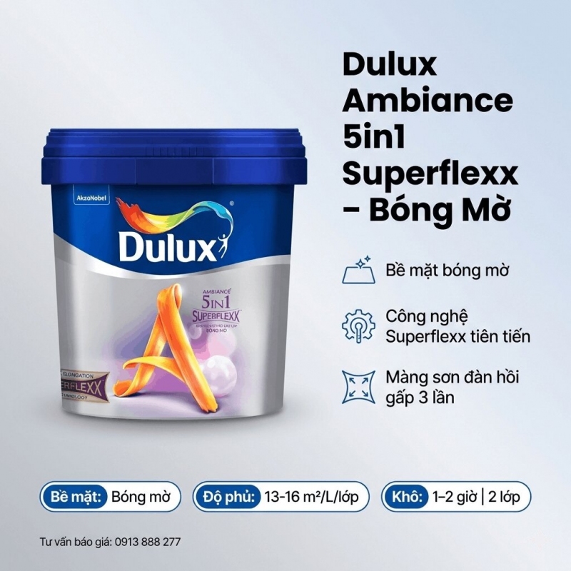 Sơn Nội Thất Siêu Cao Cấp Dulux Ambiance 5in1 SuperFlexx Z611