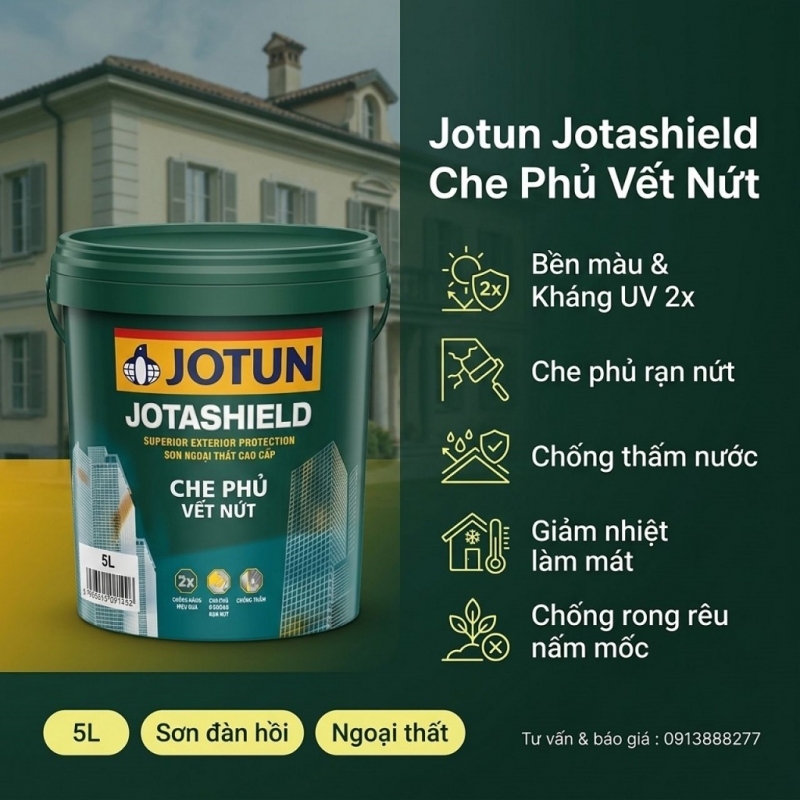 Sơn Ngoại Thất Jotun Jotashield Che Phủ Vết Nứt 5L