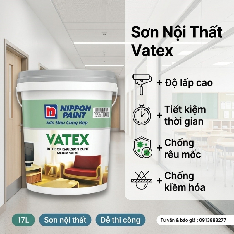 Sơn Nội Thất Nippon Vatex 17L