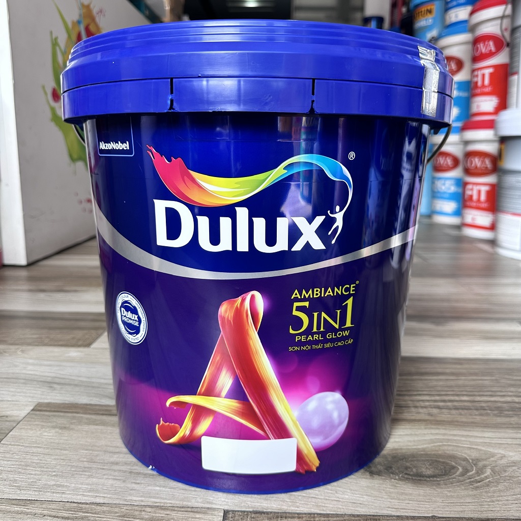 Sơn Dulux Ambiance 5in1 Pearl Glow Bóng Mờ 66A bề mặt bóng mờ ánh ngọc trai dể lau chùi kháng khuẩn cho nội thất