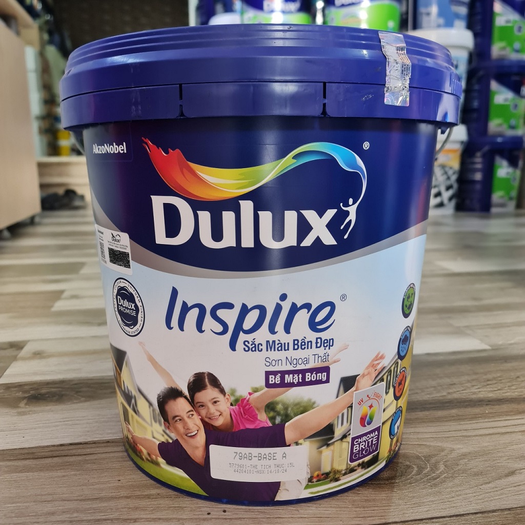 Sơn Dulux Inspire Ngoại Thất Bóng (79AB) – Công Nghệ ChromaBrite, Màu Sắc Bền Tươi, Bảo Vệ Tường Ngoài Trời Toàn Diện Màng Sơn Bóng Chống Thấm