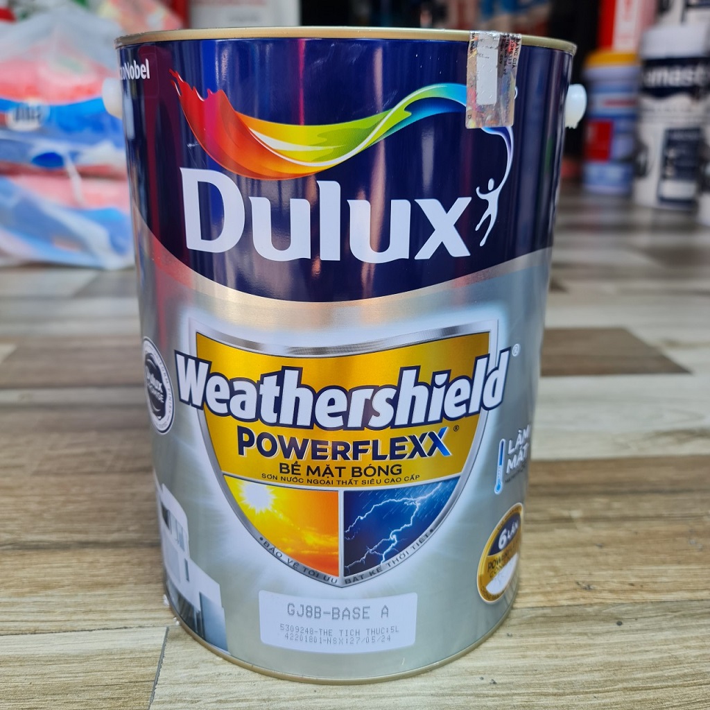 Sơn Ngoài Trời Siêu Cao Cấp Dulux Weathershield Powerflexx Bóng GJ8B màng sơn siêu co giãn cho phép tự che kín các vết nứt nhỏ