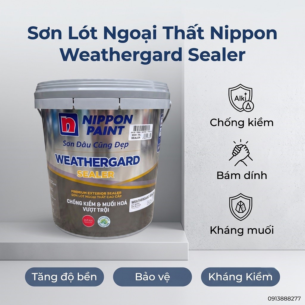 Thùng sơn lót ngoại thất Nippon Weathergard Sealer 15L tại kho Sơn Nước Xây Dựng
